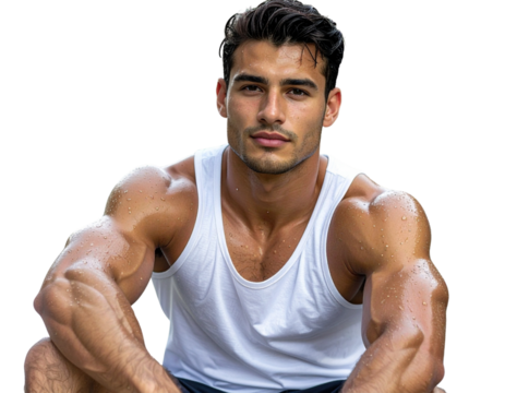 Young Man Sitting on Office Chair in Comfortable Attire - Powered by Adobe