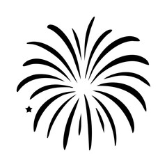 silhouette of fireworks