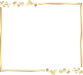 Naklejka premium frame with leaves gold border Golden Border Warm Color Frame
