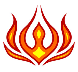 Fire flames icon. Flammable warning sign. Isolated illustration