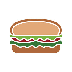 Delicious and Colorful Sandwich Vector Icon for Food Lovers, Restaurants, Menus, and Culinary Designs