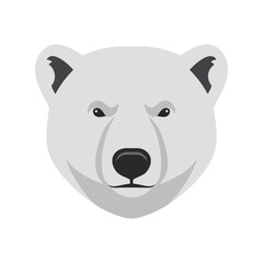 Obraz premium Stylized Minimalist Polar Bear Head Illustration for Wildlife Art, Logo Design, and Eco-Friendly Decor