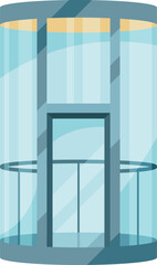 A glass elevator with a door © ONYXprj