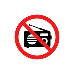 No Radio Allowed &ndash; Audio Device Prohibition Icon