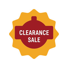 Bold Clearance Sale Badge Design, Promotional Label with Discount Offer, Eye-Catching Marketing Icon for Retail Advertising and Seasonal Sales
