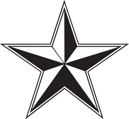 Obraz premium Classic black and white nautical star design on a clean perfect for traditional tattoo art or graphic elements