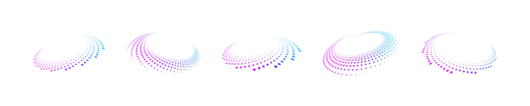 Dynamic vortex template with dot and geometric spiral. Abstract circular lines and halftone patterns in a futuristic background.