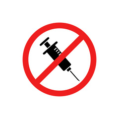 No Injection Allowed &ndash; Syringe Prohibition Icon
