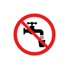 No Drinking Water from Tap Allowed &ndash; Tap Prohibition Icon