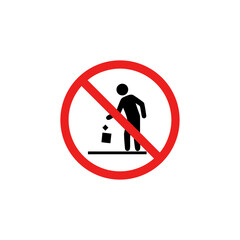 No Littering Allowed &ndash; Throwing Garbage Prohibition Icon