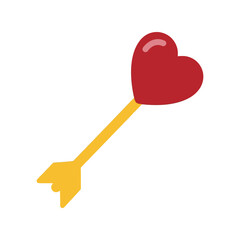 Creative Heart-Shaped Arrow Illustration for Love-Themed Designs, Perfect for Valentine's Day, Romance Projects, Relationship Marketing, and Wedding Invitations