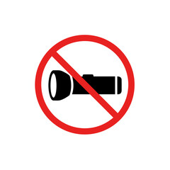 No Flashlight Allowed &ndash; Torch Prohibition Icon