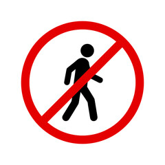No Pedestrians Allowed &ndash; Walking Prohibition Icon