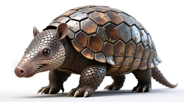 giant armadillo isolated on white background