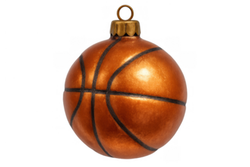 Basketball christmas ornament representing sports enthusiasm and holiday spirit, hanging decoration for festive celebration