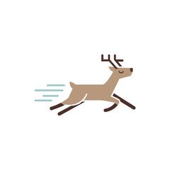 Fast Running Reindeer Vector Illustration - Dynamic Motion Graphic