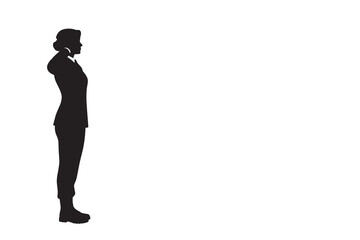 Military Woman Saluting Uniform Silhouette