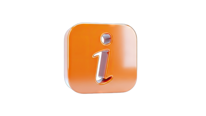 3D Information Icon on White Background