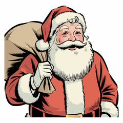old-school santa carrying sack.