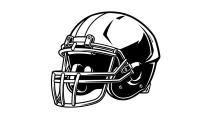 Fototapeta premium Vector illustration of American football helmet, bold angular design, dynamic shadows, modern sports branding style, isolated on white