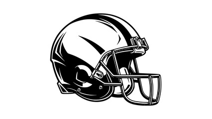 Fototapeta premium Vector illustration of American football helmet, bold angular design, dynamic shadows, modern sports branding style, isolated on white