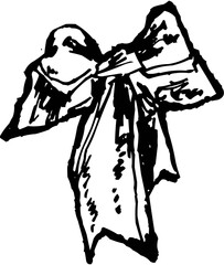 Line Art Outline Simple Decorative Holiday Ribbon Bow