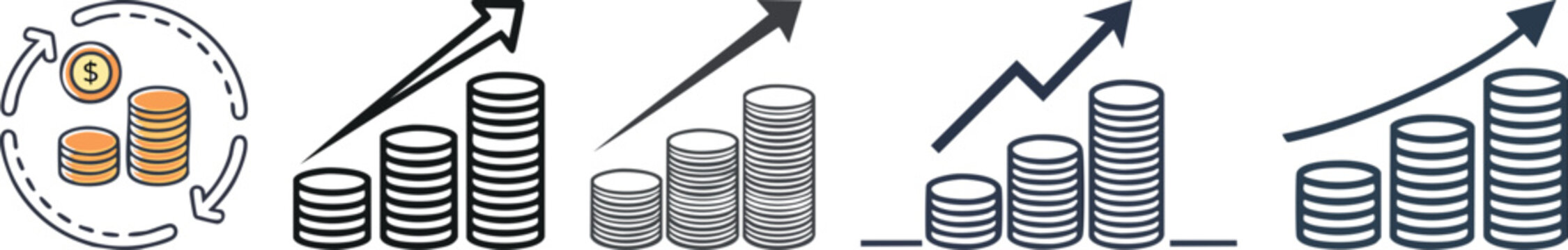 Saving money strategy icon bold outline with efficient cost cutting theme illustrated in clean minimal line art