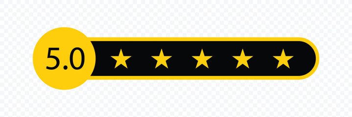 Five stars icon vector. five stars customer product rating review flat icon for apps and websites. Vector Illustration .EPS 10 .