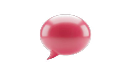 3D Pink Speech Bubble on White Background
