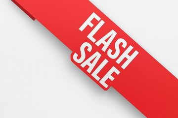 Bright red diagonal banner with white text announcing a flash sale for retail promotions and marketing