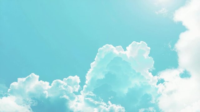 Video A single plane flying high above the clouds on a bright blue day