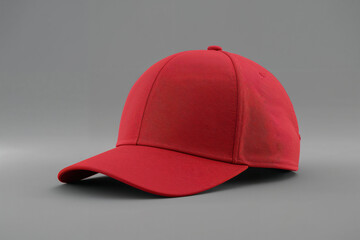 Simple Red Baseball Cap on a Light Gray Backdrop