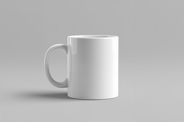 White Ceramic Mug on a Gray Background