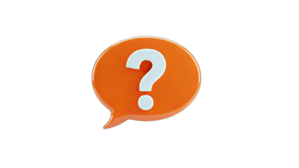 3D Question Mark in Speech Bubble on White Background