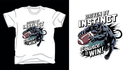 Driven by instinct football graphic vector art t-shirt design print template