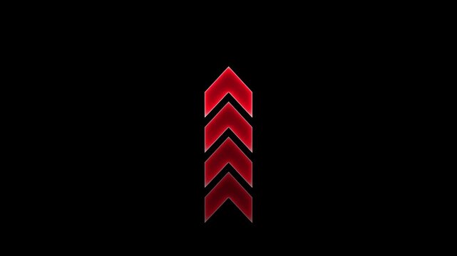 Red Arrow Motion Graphic Animation | Direction Indicator Loop, Navigation Pointer Movement, Minimal Signal Transition, Modern UI Symbol Flow & Visual Guide Cue Display