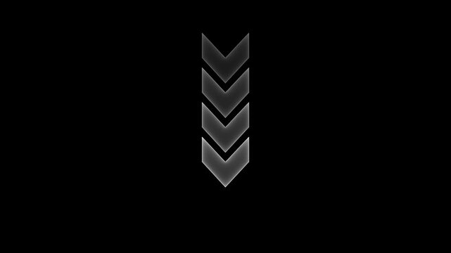 Dark Grey Arrow Motion Loop | Subtle Direction Indicator, Minimal Pointer Movement, Neutral Signal Transition Effect & Clean UI Navigation Symbol Animation
