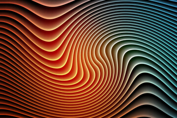 Vibrant wavy lines in a gradient of orange, red, and blue hues creating a dynamic pattern