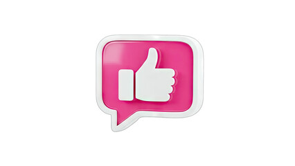 Fototapeta premium 3D Like Icon on Pink Speech Bubble - Social Media Concept