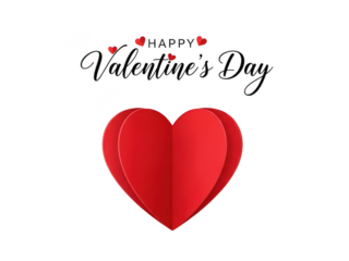 Happy valentine's day greeting card with red heart