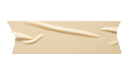 Realistic golden ribbon banner with soft folds and highlights isolated on transparent background