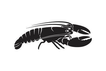 Lobster silhouette animal vector illustration