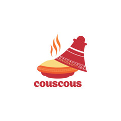 Couscous Logo Design Tagine North African Food Brand Identity Badge vector