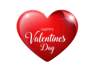 Happy valentines day red heart illustration