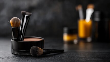 Makeup application process beauty studio product photography professional environment close-up view enhancing beauty techniques