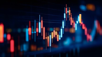 Stock market data showing financial trading candlestick chart