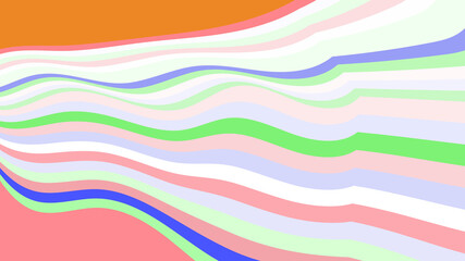 Muted Tones Wavy Abstract Stripes - Unique Blend of Color and Lines for Modern Art Projects
