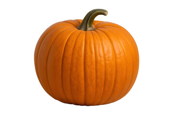 Obraz premium Bright orange pumpkin on transparent background, symbolizing autumn harvest and halloween festivities
