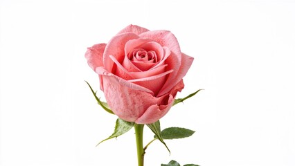 Fototapeta premium Pink rose flower isolated on white background.