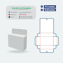 Box packaging die cut template design with 3d mockup